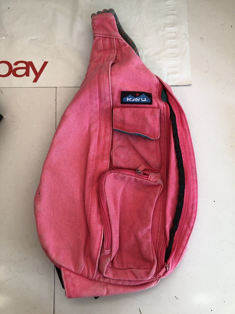 KAVU Mini Rope Bag Canvas Crossbody Sling Pink CN