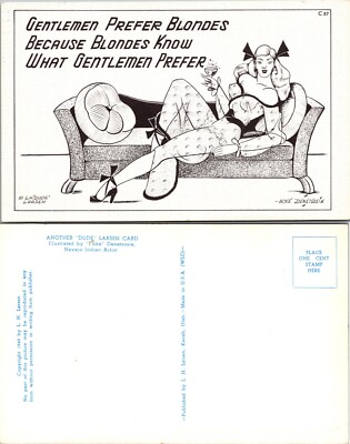 Gentlemen Prefer Blondes Dude Larsen Postcard