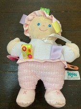 Mary Meyer Taggies Pink Baby Doll Waffle Knit Satin Tags Toy