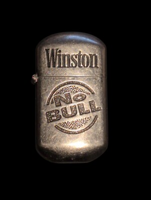 Vintage Winston No Bull Silver Colored Cigarette Lighter Sleak Easy To Hold