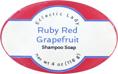 Ruby Red Grapefruit Shampoo Soap Bar By Eclectic Lady, 4 oz Bar