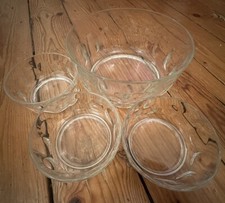 Arcoroc Schale Frankreich Britannia Thumbprint 70s Glas Kunst 4-teilig RAR