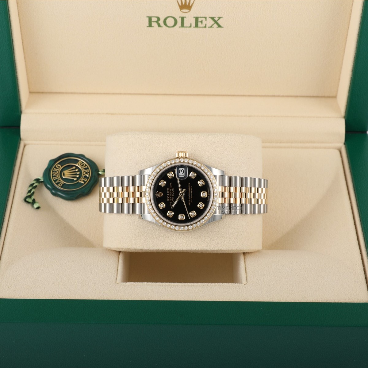 Rolex Datejust 278273 18k Gold/Steel 31mm Watch-Black Diamond Dial