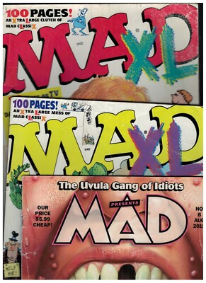 MAD MAGAZINE LOT: MAD XL 16, MAD XL 21 (MATRIX RELOADED), MAD #8 UVULA GANG