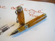 Jean-Pierre Lepine Indigo IN45RS yellow-orange marble resin Rollerball pen MIB