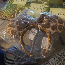 Disney Parks GIRAFFE Animal Print LIMITED EDITION Sequin Minnie Ears Headband