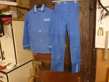 Ancien pyjama filticot 14 ans garçon en popeline couleur bleu pur vintage