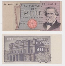 1000 Lire Banknote Italy Italia 10/1/1977 Pick 101c (142917)