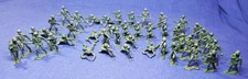 Lot of 43 Unbranded Green Plastic WWII Toy Soldiers Made in Hong Kong