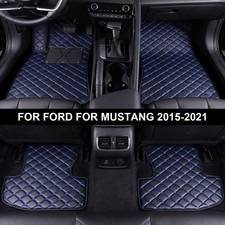 Car Floor Mats For Mustang 2015-2023 Waterproof Thickened Leather Floor Liners
