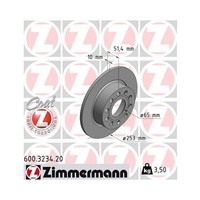 Zimmermann 600.3234.20 Bremsscheibe Hinterachse FüR Vag