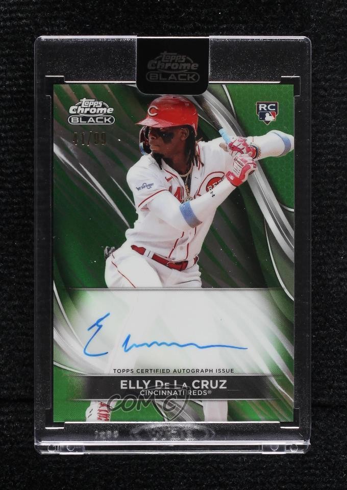 2024 Topps Chrome Black Green Refractor 41/99 Elly De La Cruz #CBA-ED Auto tw0