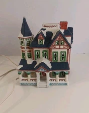 St. Nicholas Square Illuminated Hand Painted Porcelain Victorian Home Village