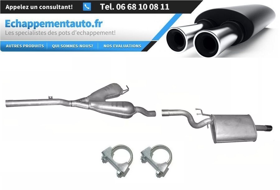 Kit échappement BMW 5 E39 520 523 silencieux arrière complet 1996 1997 1998