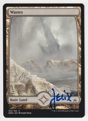 Blue Signed Wastes MP Oath of the Gatewatch Full Artist Jason Felix MTG Magic!