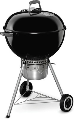 Weber Original Kettle Premium 22'' Charcoal Grill   Black, Thermometer, One-Touch