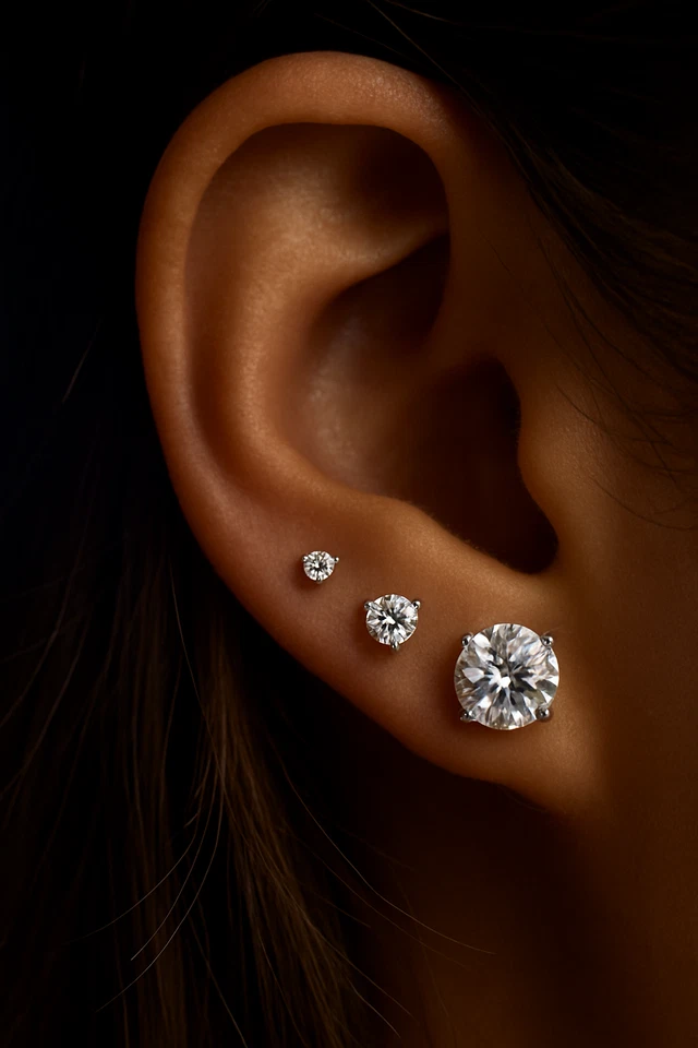 VVS1 Moissanite Screw back Stud Earrings 925 Silver Mens Ladies 3mm-8mm - Image 3 of 4