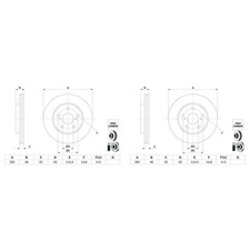 2x BOSCH BREMSSCHEIBEN Ø282mm VORNE passend für TOYOTA COROLLA YARIS | 0 986 479