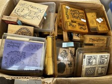 Wood mounted rubber ink stamps - Box Full