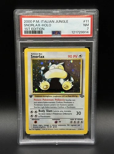 Snorlax Holo 1st Edition Pokemon Jungle PSA 7 ITALIAN