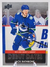 2021-22 Upper Deck Series 1 JACK RATHBONE #DD-9  Debut Dates  MINT!