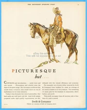 1928 Cowboy on horse Picturesque Swift Co Chicago IL antique Kitchen Decor Ad