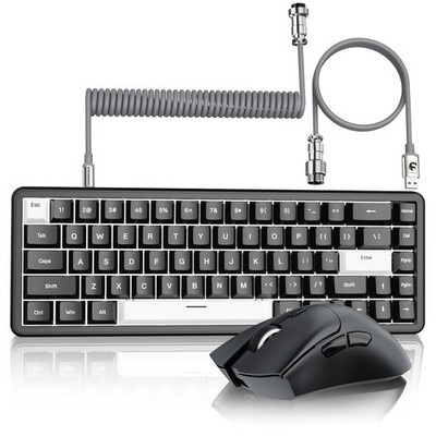 ATTACK SHARK X65 HE Wired Magnetic Switch Keyboard and R1 Combo, Rapid Trigge...