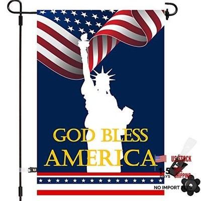 4th of July Garden Flag, God Bless America Garden Flag Independence Day Double