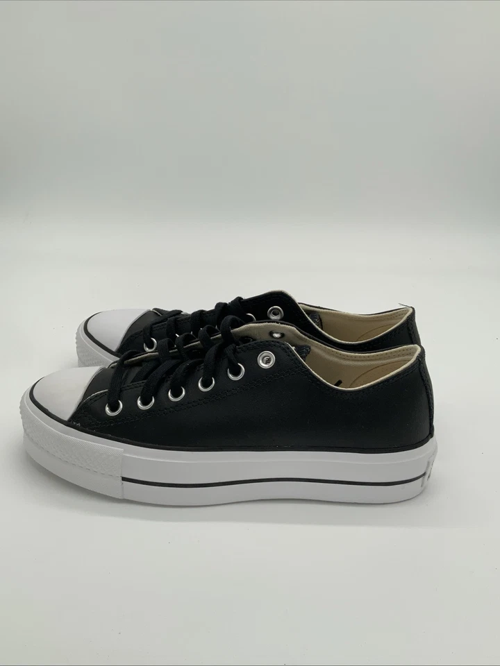 Converse Mujer CTAS Plataforma Elevadora Buey BAJO Negro Blanco Negro 561681C EE. UU. 8.5 Foto 2 de 4