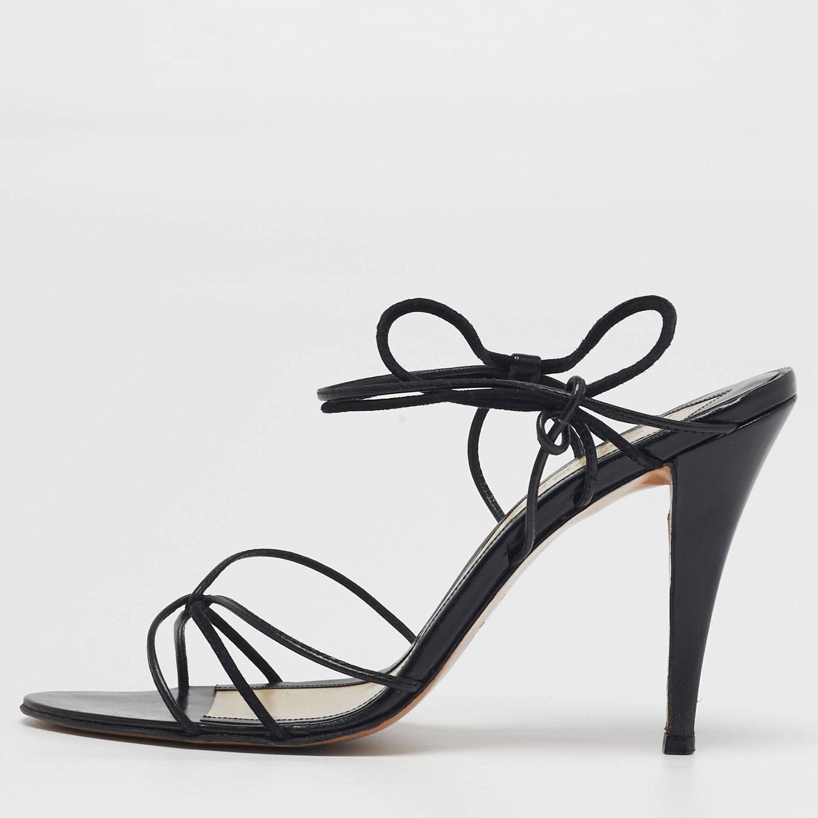 Givenchy Size 38.5 Black Leather and Suede Strappy Sandals