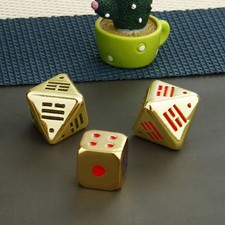 Set of 3 Bagua Dice Zinc Alloy Polyhedral Game Divination Toys I Ching Tools