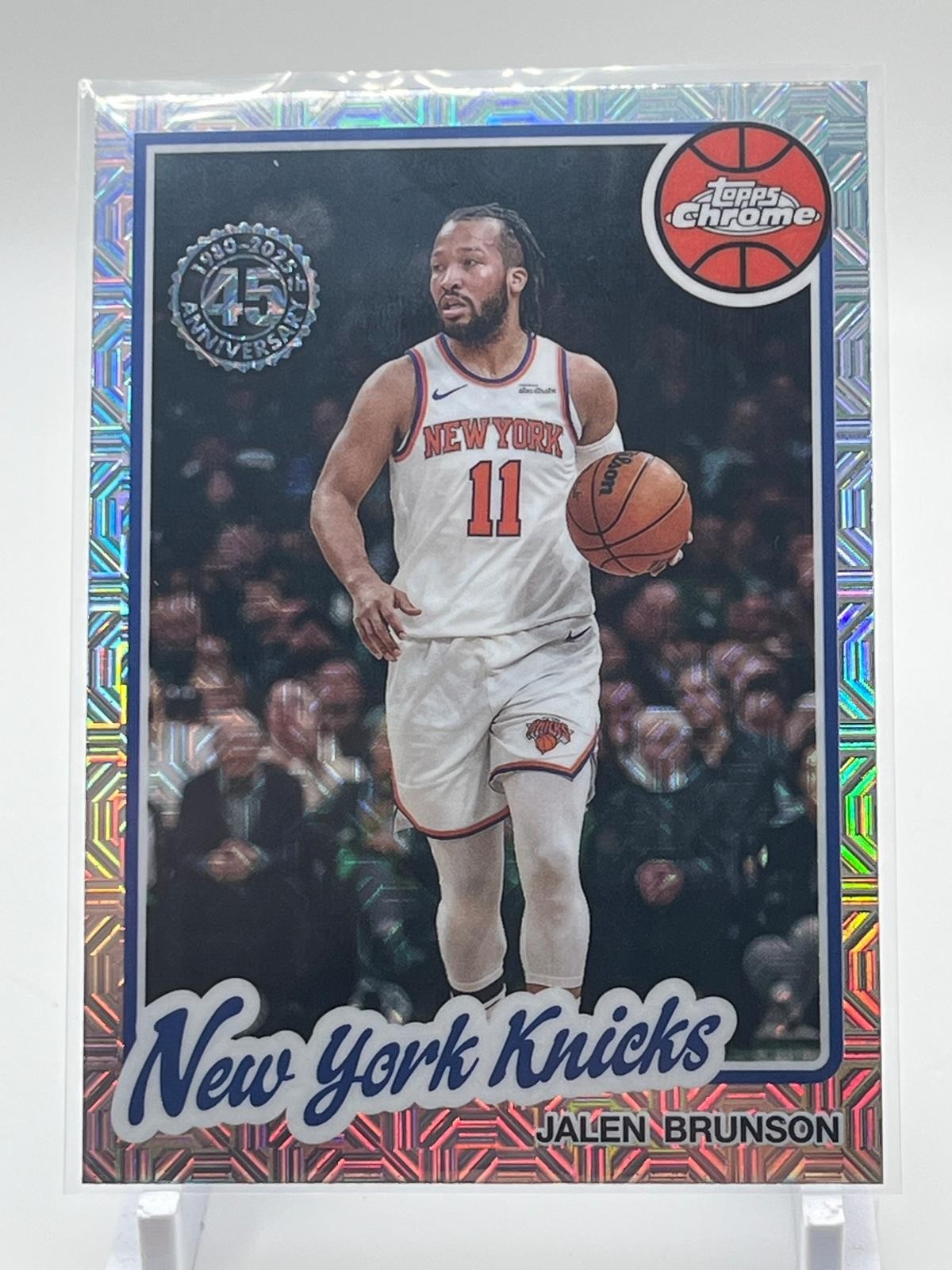 Jalen Brunson #TC-JBR Basketball Cards 2025 Topps 1980 Chrome trading card — raw and PSA graded price guide