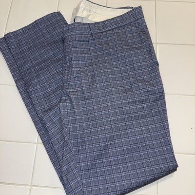 Brax Feel Good Men's Felix Style Blue Plaid Pants Size 36/34
