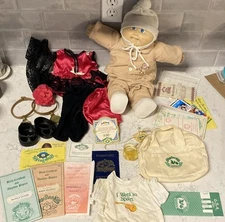 1980s Cabbage Patch Kids Doll w/ Passport, Spain Outfit, Papers & Ephemera