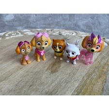 Paw Patrol Skye and Cat Pack Mini Figure Lot 5pc Translucent Glitter Skye Rory