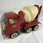Vintage 1960's Tonka Red Cement Mixer Concrete Pressed Steel Truck *PRE-OWNED*