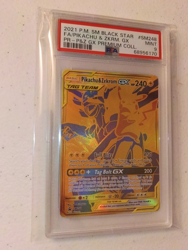 Pikachu & Zekrom-GX graded PSA 9 for sale on eBay