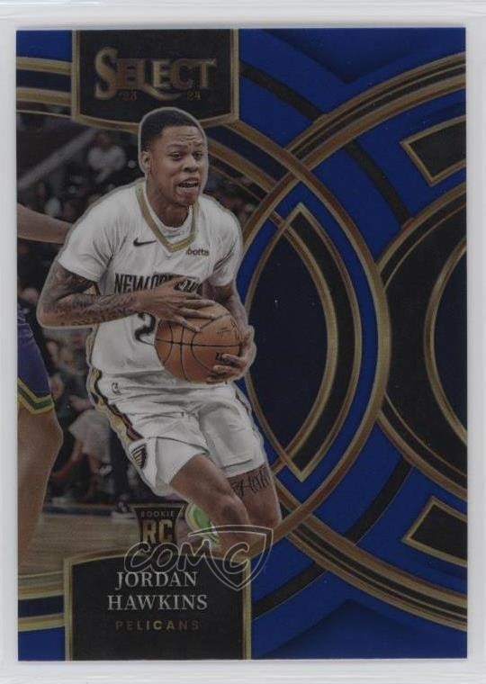2023-24 Panini Select Premier Level Blue Prizm Jordan Hawkins #124 Rookie RC uk2