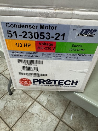 Rheem-Ruud 51-23053-21 1/6-1/3HP 208-230V 1075RPM Mtr