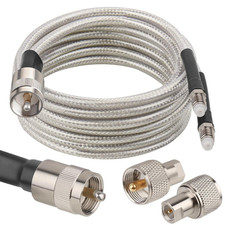 Dual CB Antenna Coax Cable 10Ft,Low Loss RG8X Stranded Core CB Coax Cable wit...