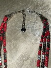 Southwestern Necklace/Vintage Enhancer Pendant/Red and Silver-Tone/Beautiful.  — photo 5