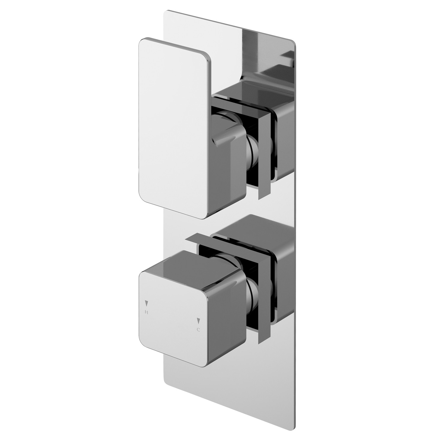 Nuie Chrome Twin Thermostatic Valve - Image 2