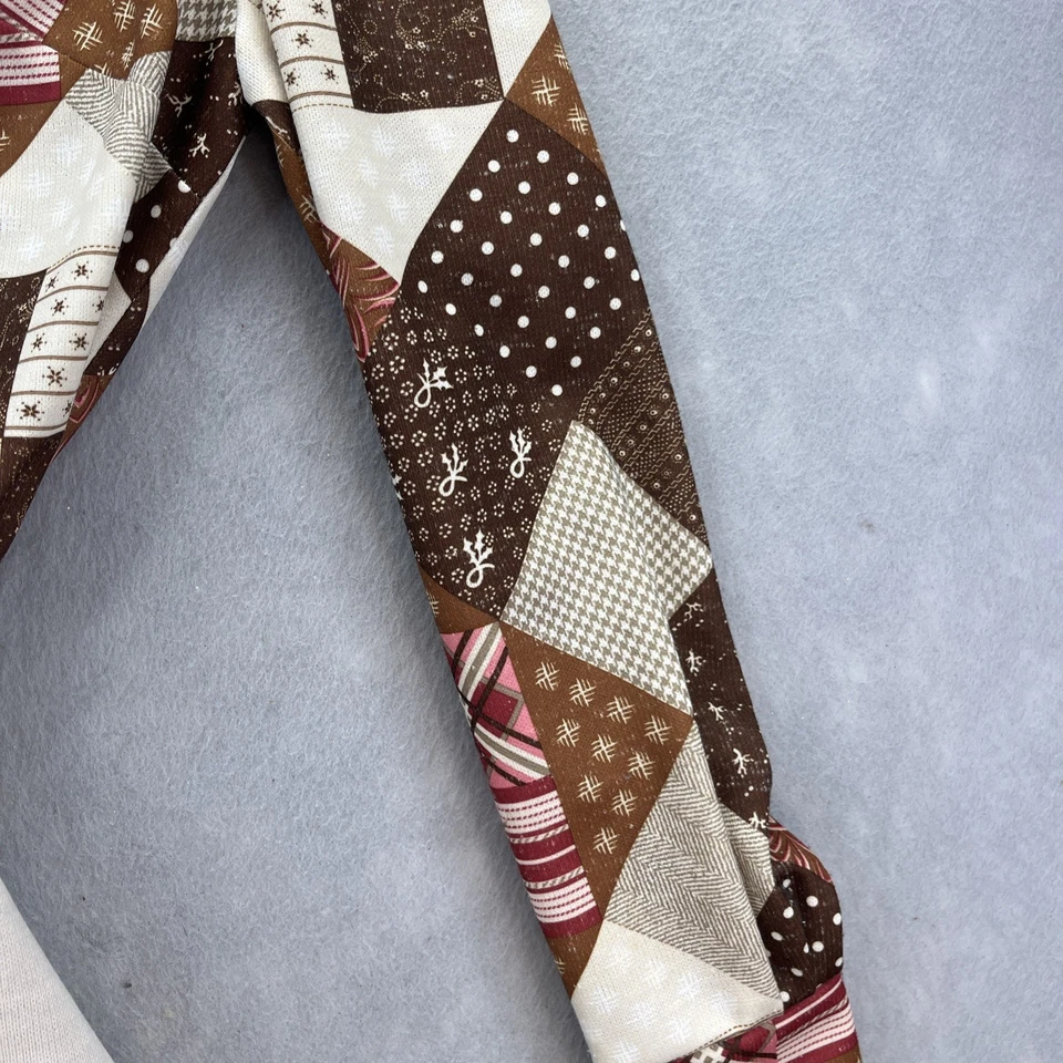 Vestido Melissa Lane Bronceado Patchwork Una Pieza Botón De Colección Años 70 Hippie Boho S/M Foto 4 de 4