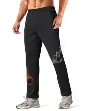 Men's Winter Warm Pants Fleece Lined Casual Sweatpants Water Resistant Joggers