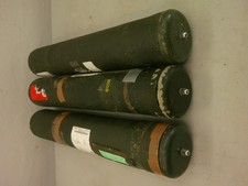 3x Bundeswehr GFK Beh&auml;lter Rund 77x14 cm Oliv Fahrzeugbox