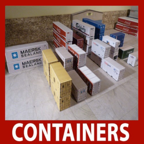 Z Gauge Shipping Container Model Card Kits 1:220 x 12 Mixed 20ft /40ft /45ft - Afbeelding 7 van 8