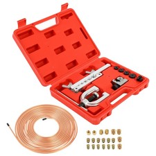 25 Ft 3/16 Copper Coated Brake Line Tool Kit W/16 Fittings + 4 Unions Brake Line