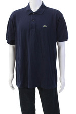 Lacoste Mens Short Sleeve Collared Logo Knit Polo Shirt Navy Cotton Size 3XL