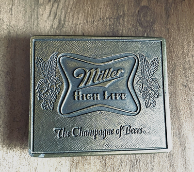 Vintage 1970s Miller High Life The Champagne Of Beers Brass  display picture 3