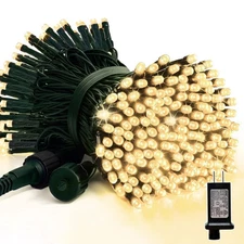 LAMPHOME 33ft Christmas Decorative Mini Lights 100 LED Green Wire Fairy Starry